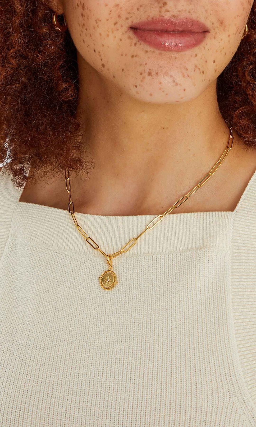 14ct Gold-Plated Sun Spinner Charm Necklace