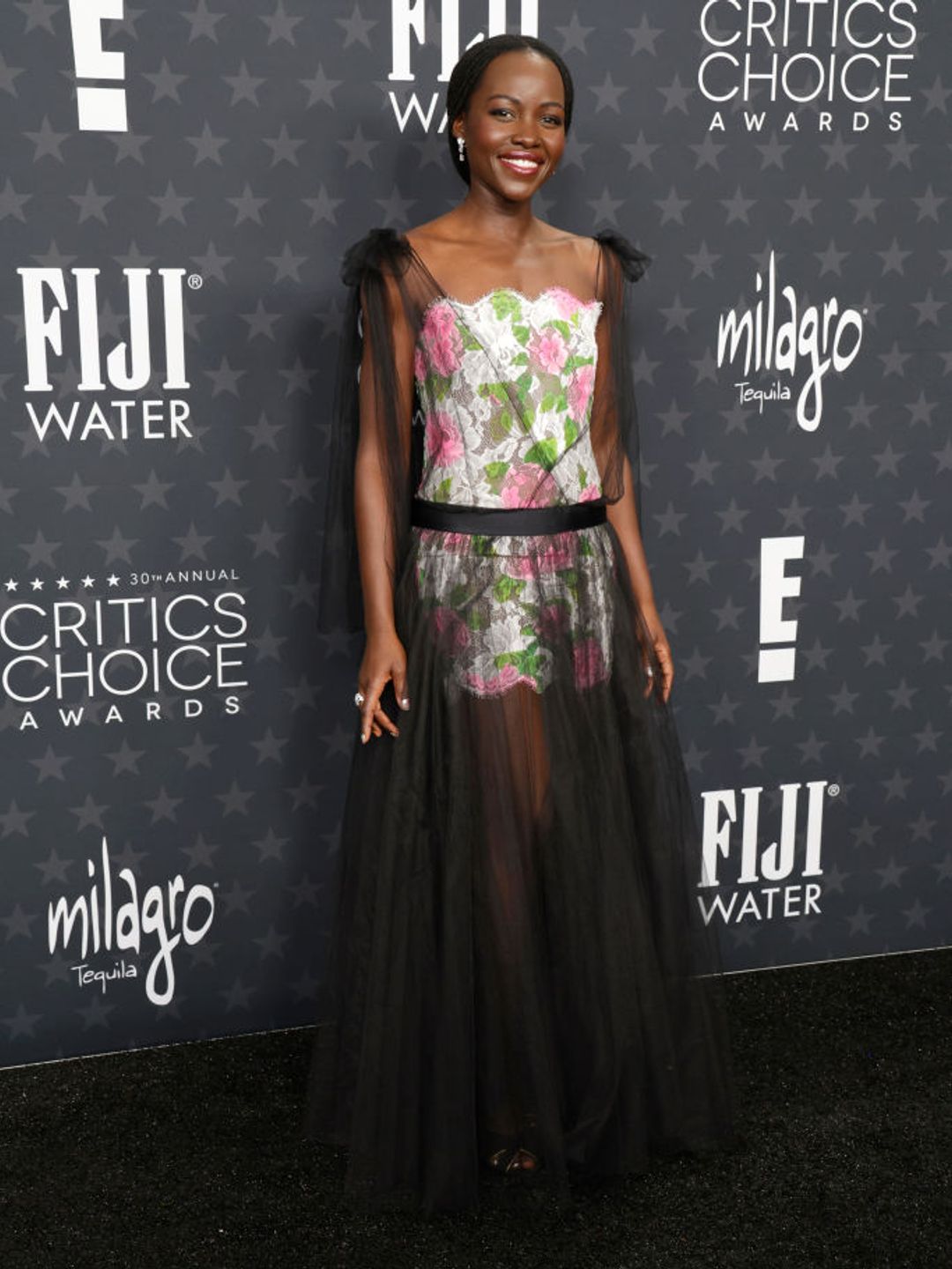 SANTA MONICA, CALIFORNIA - FEBRUARY 07: Lupita Nyongâo attends the 30th Annual Critics Choice Awards at Barker Hangar on February 07, 2025 in Santa Monica, California.  (Photo by Frazer Harrison/Getty Images)