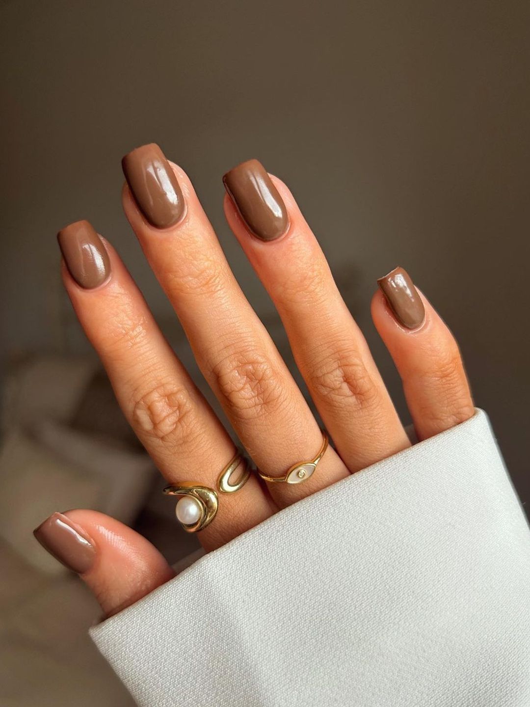 Brown square nails 