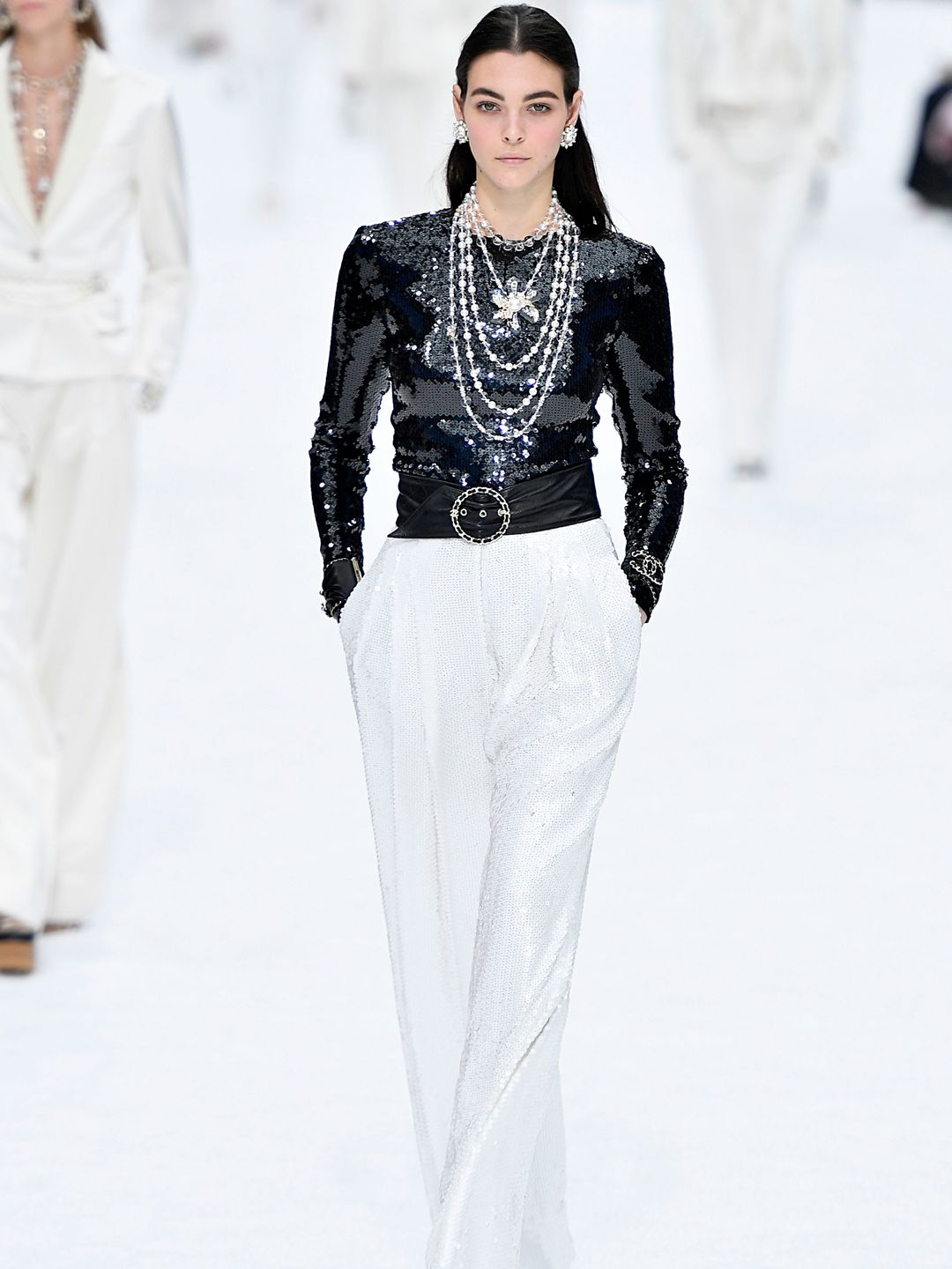 Vittoria Ceretti walks the runway during the Chanel Ready to Wear show on March 5, 2019