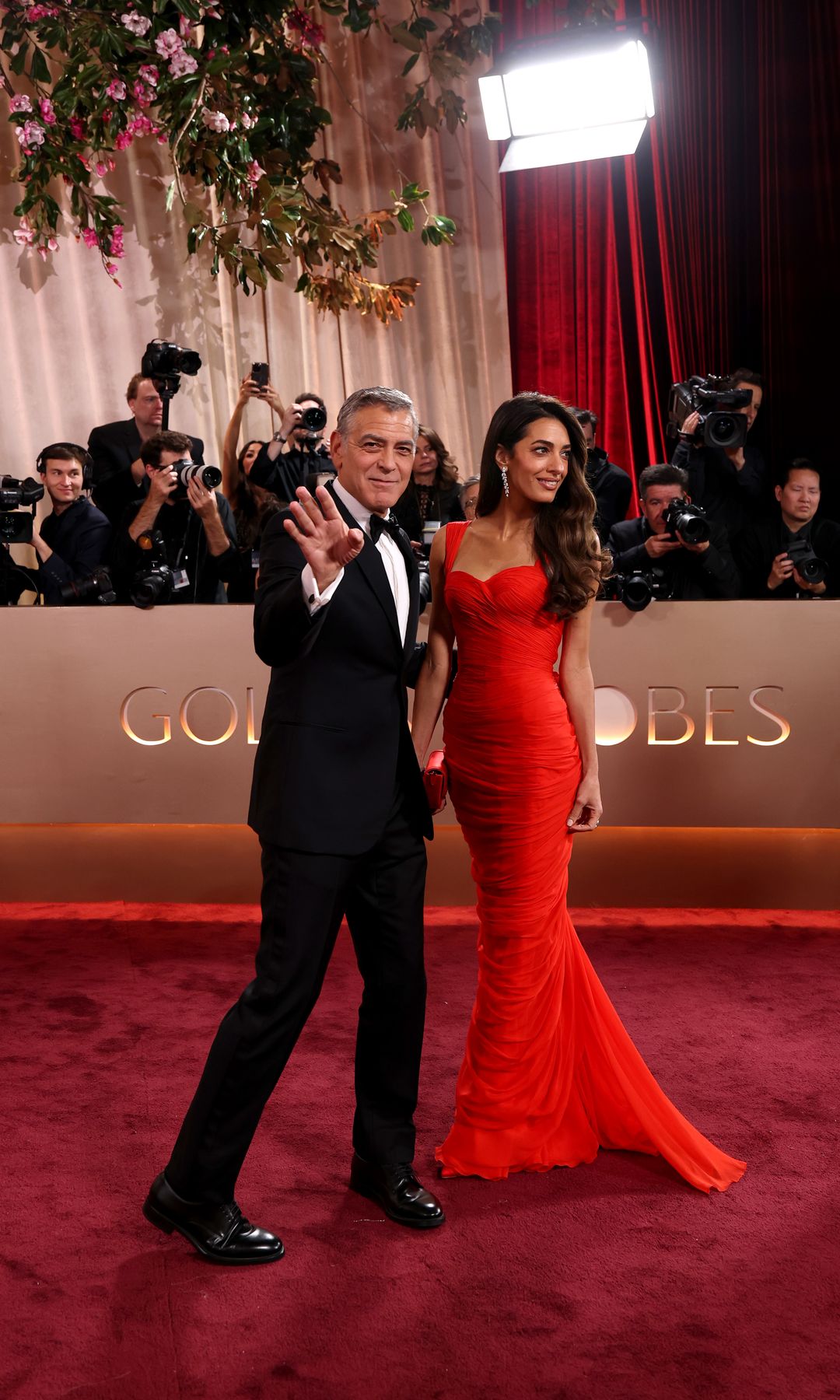 George Clooney and Amal Clooney attend the 83rd annual Golden Globe Awards at The Beverly Hilton on January 11, 2026 in Beverly Hills, California.