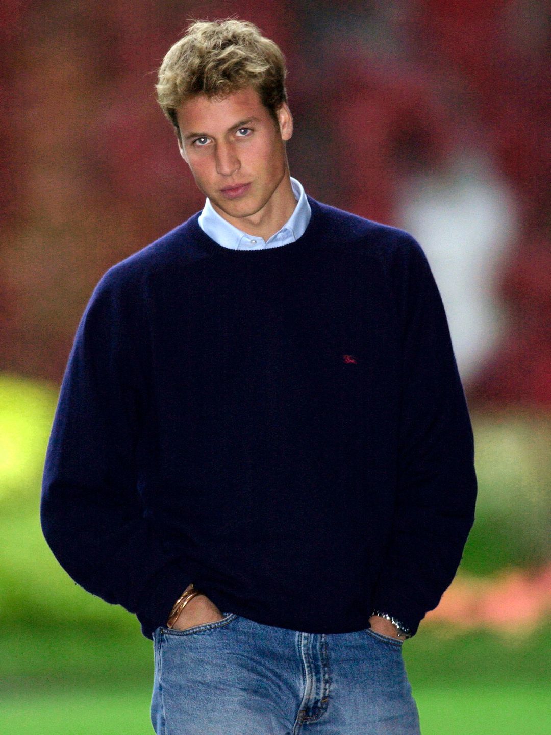 Prince William, Dressed Casually Jeans And A Blue Jumper, Arriving For His First Day At St Andrews University In Scotland. 