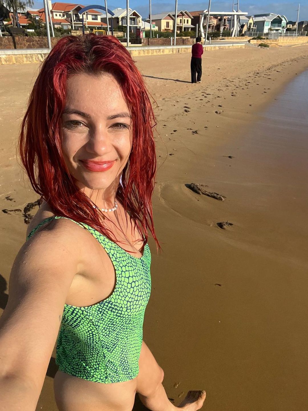 Dianne Buswell on the beach
