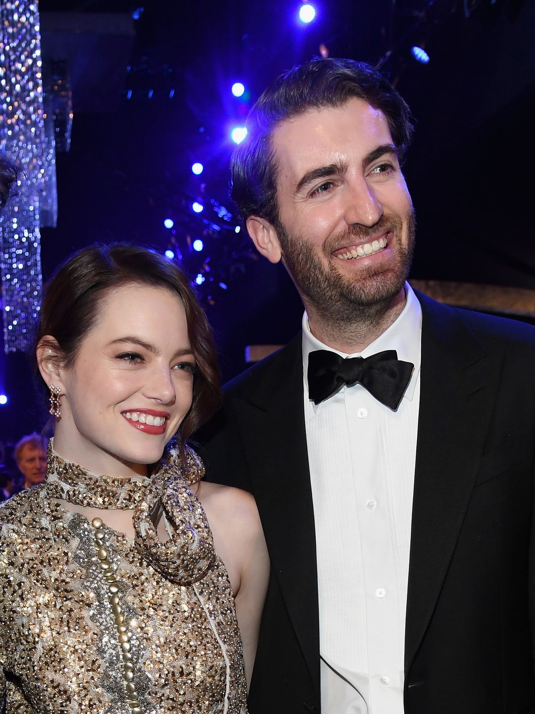 Emma Stone and Dave McCary at the 25th Annual Screen Actors Guild Awards at The Shrine Auditorium on January 27, 2019 in Los Angeles, California.