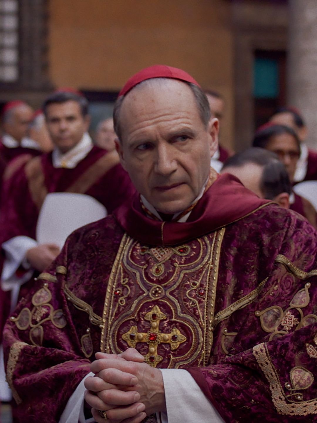 Ralph Fiennes stars as Cardinal Lawrence in film Conclave