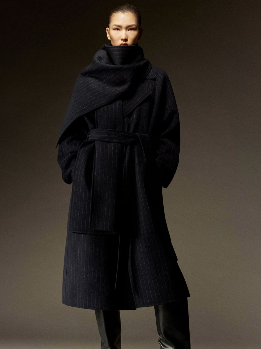 Oversized Pinstripe Wool Scarf Coat – Cos