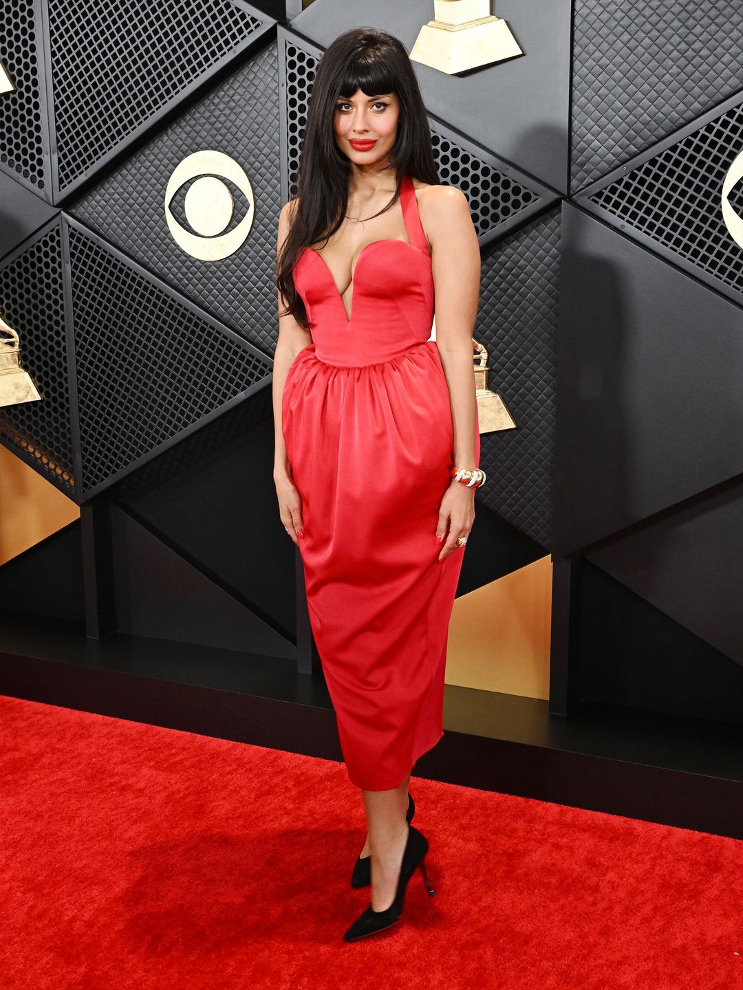 Jameela Jamil at the 66th Annual GRAMMY Awards held at Crypto.com Arena on February 4, 2024 in Los Angeles, California. (Photo by Gilbert Flores/Billboard via Getty Images)