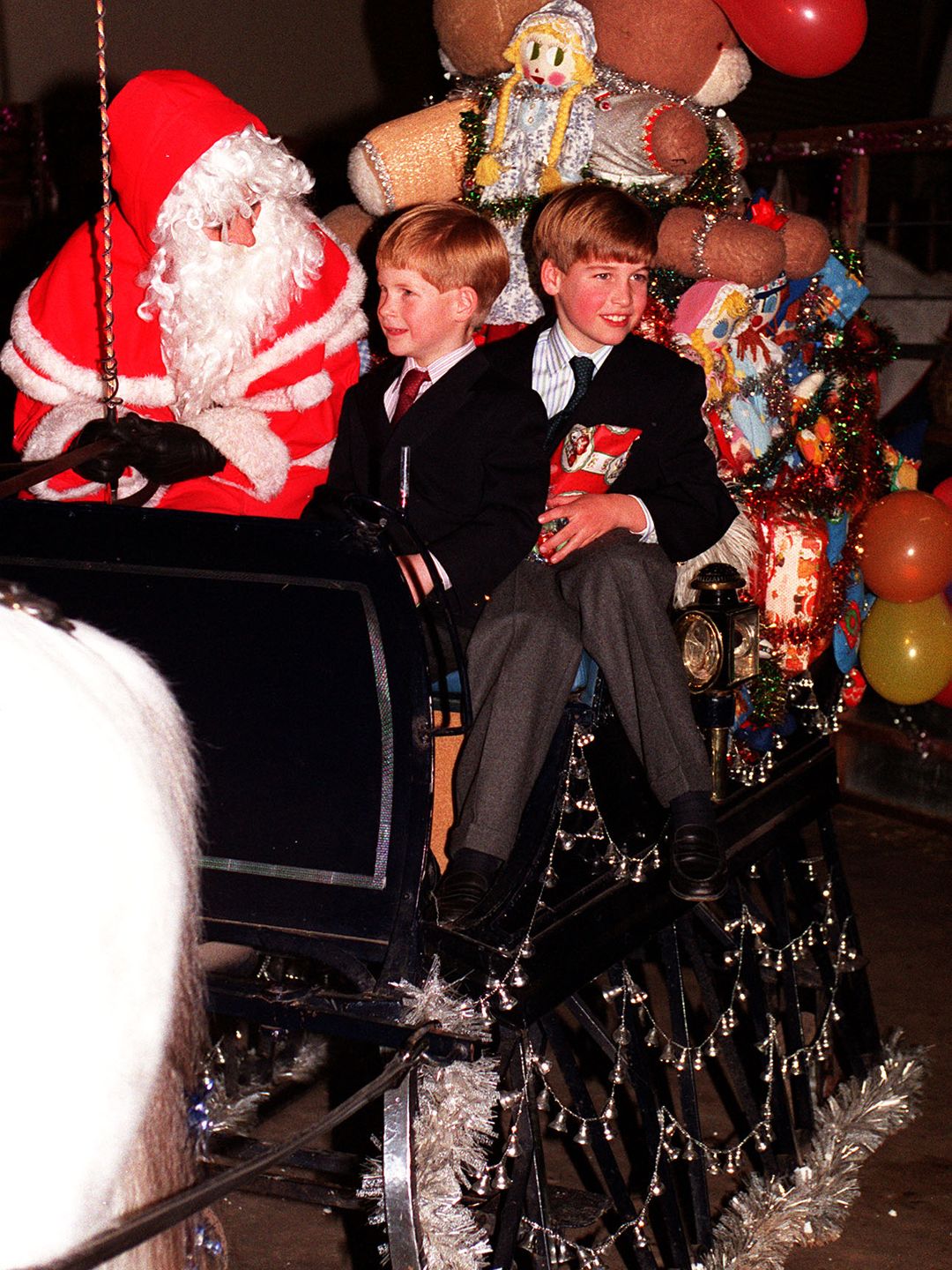 harry and william in sleigh