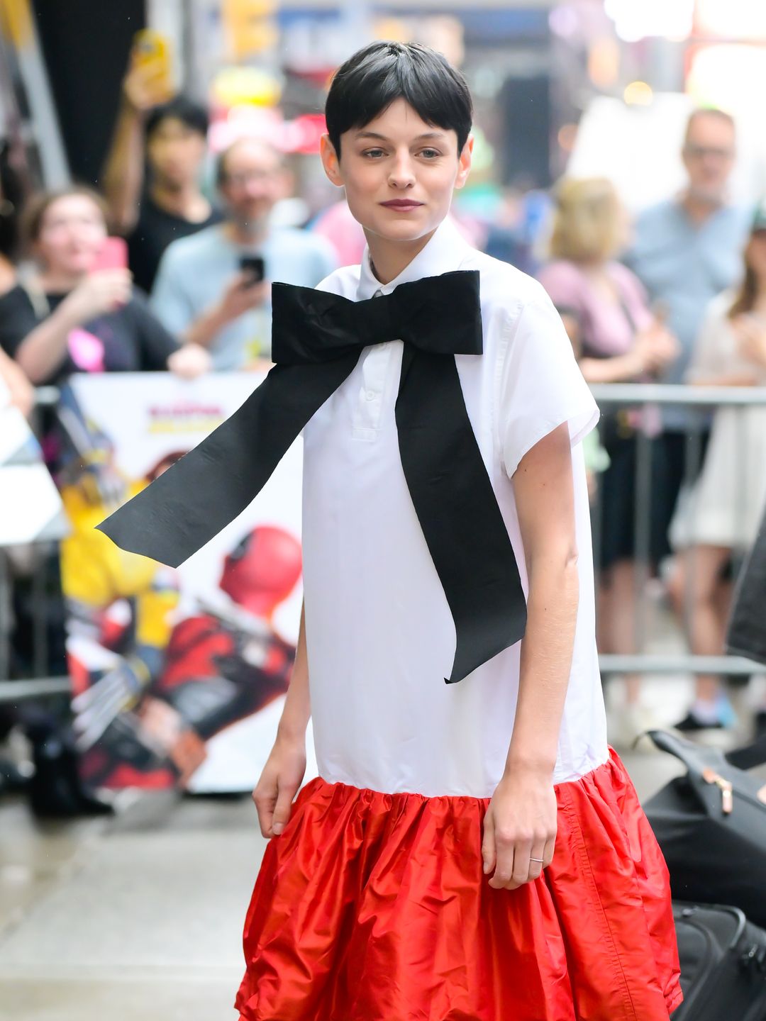 Emma Corrin is seen at "GMA"  on July 23, 2024 in New York City