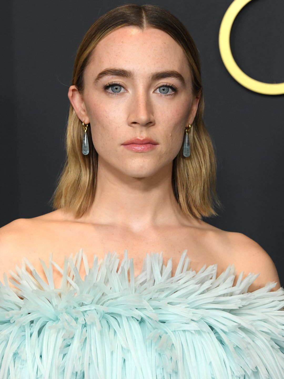 Saoirse Ronan at the Governers Ball wearing a mint dress