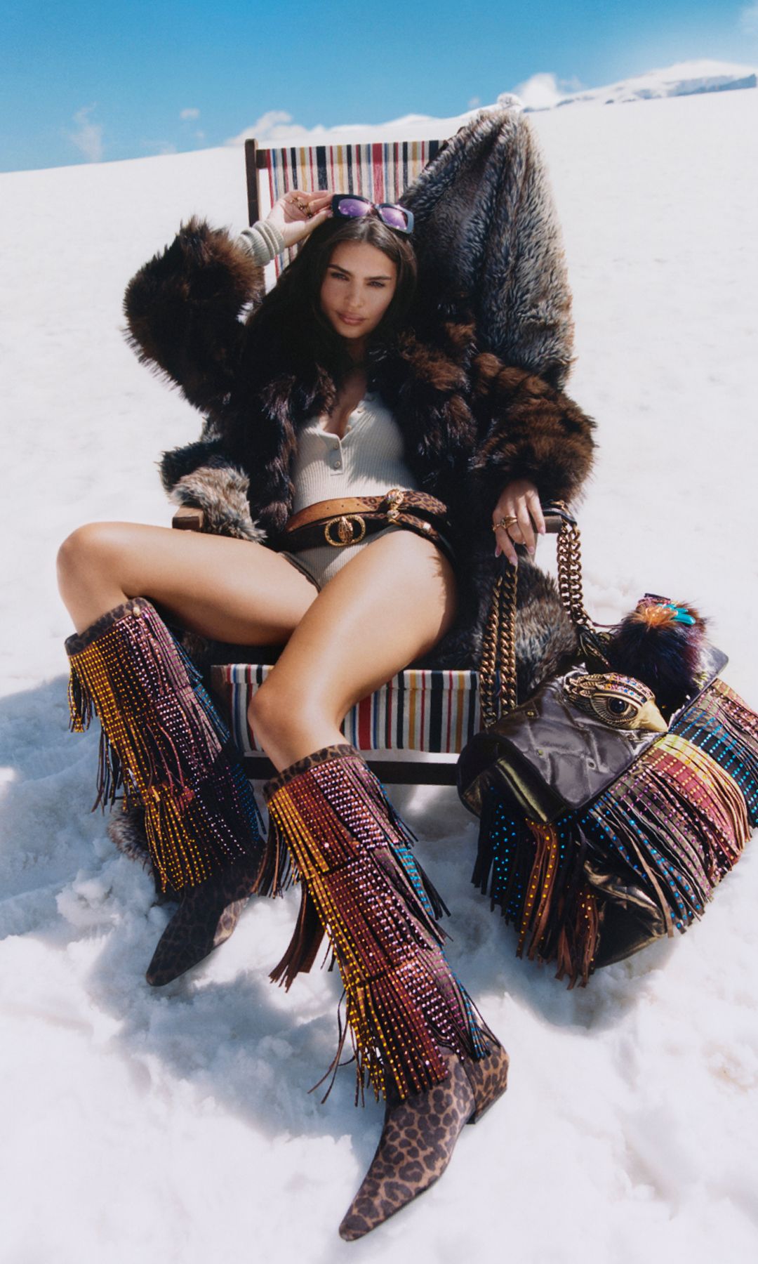 emrata for kurt geiger in snow campaign