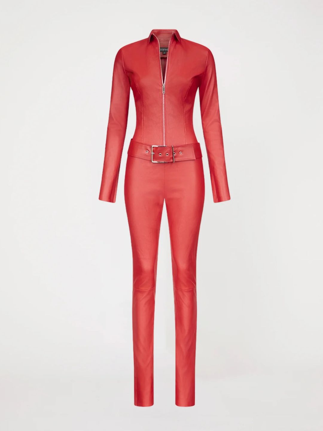 The 'Kill Leather Jumpsuit' from Jitrois was an ideal 'girls night' look for Lily Collins