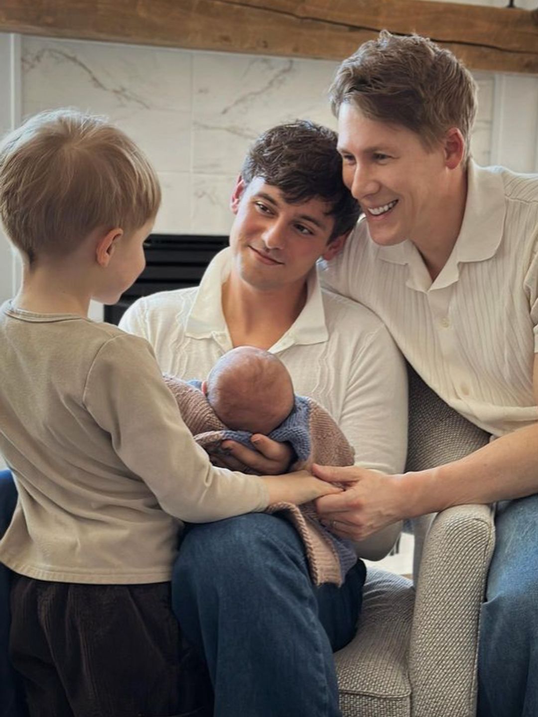 Tom Daley and Dustin Lance Black with their two sons
