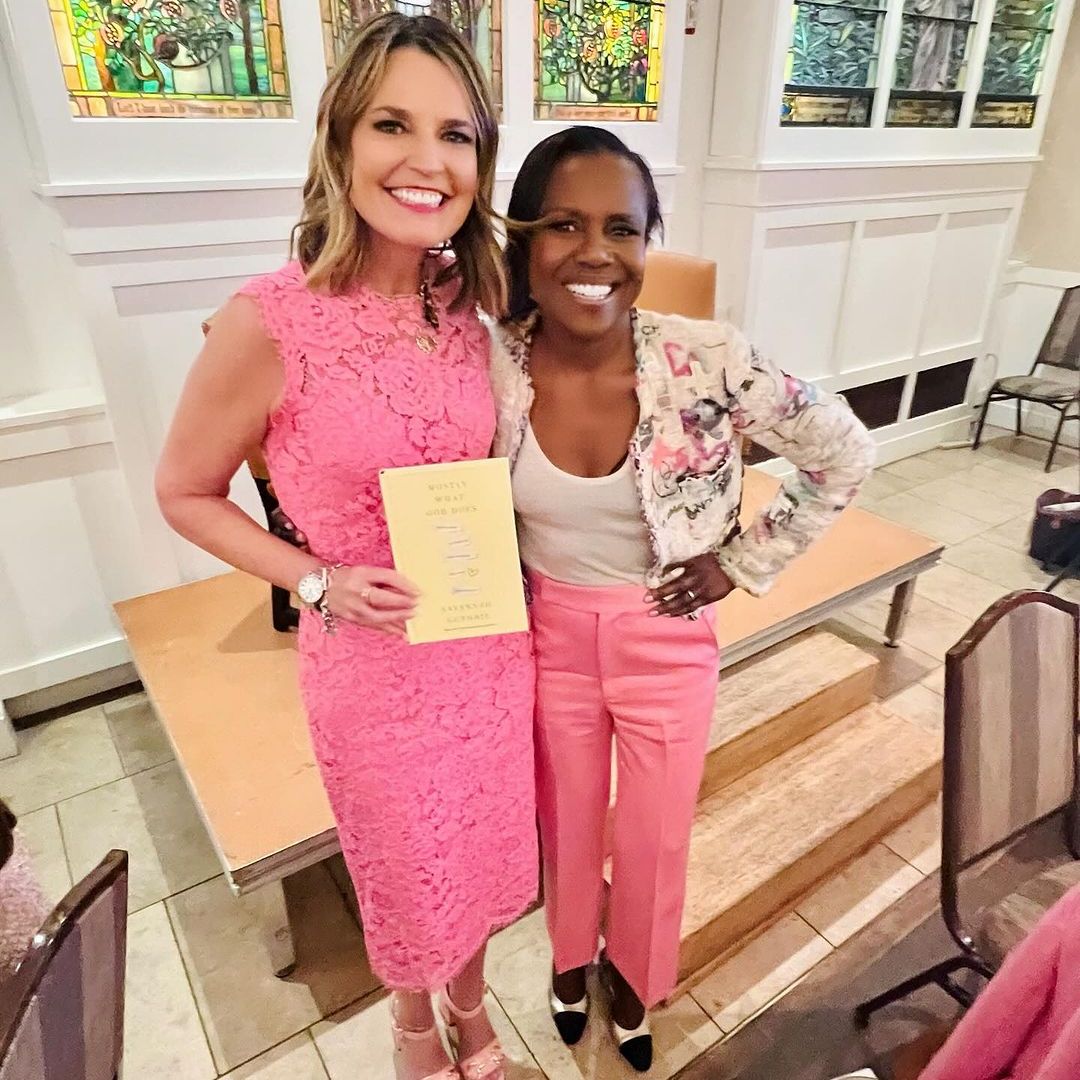 Al Roker's wife Deborah Roberts turns heads in hot pink pants as she steps out to support Savannah Guthrie