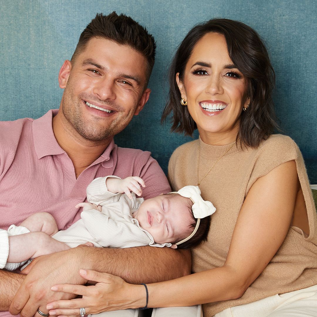 Janette Manrara and Aljaz Skorjanec introduce baby Lyra - see her sweet face for the first time