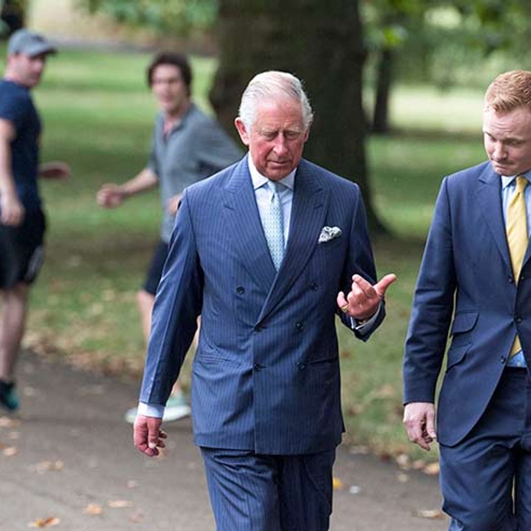 See these joggers' faces as they jog past Prince Charles in Green Park