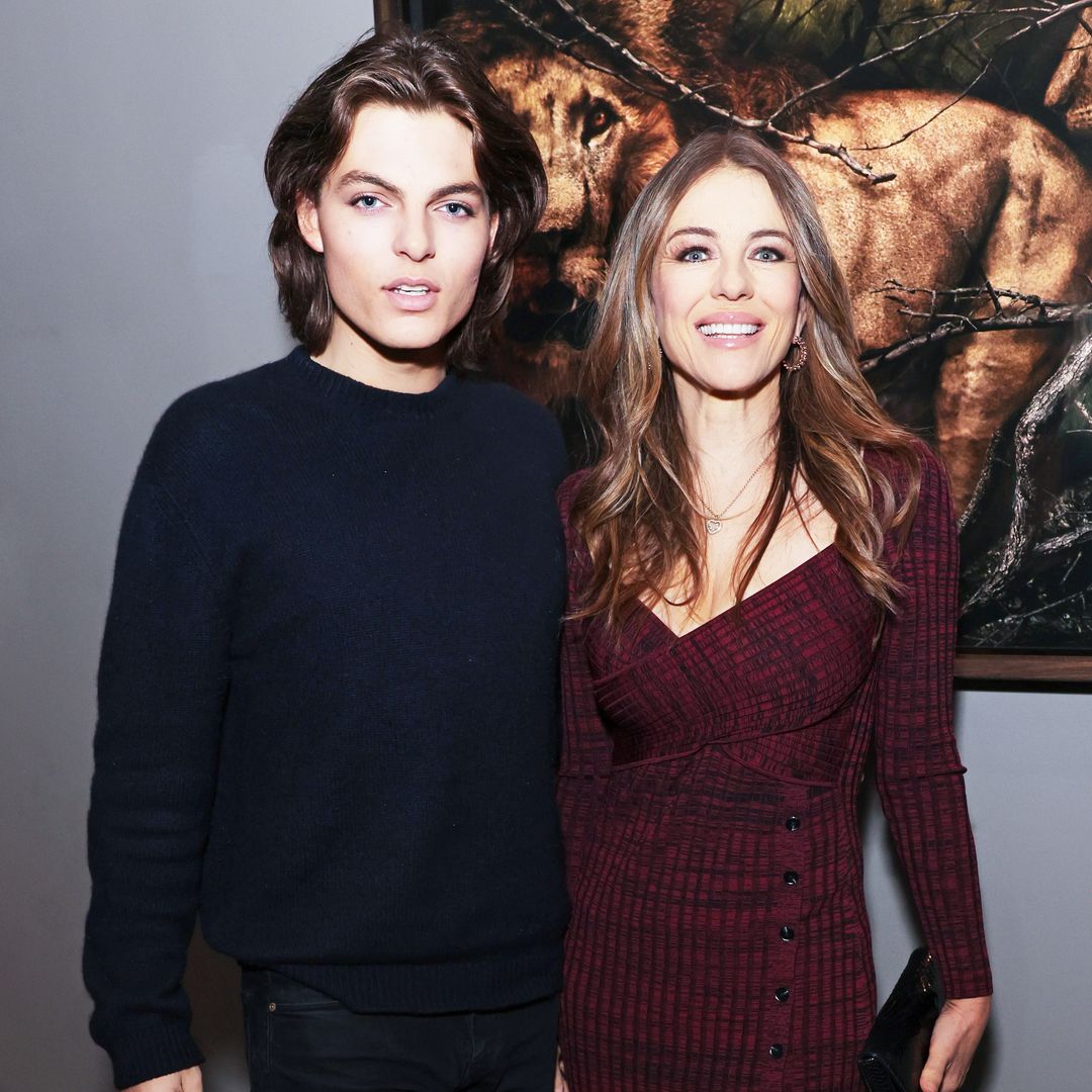 Elizabeth Hurley and her lookalike son Damian reveal they share each other's clothes