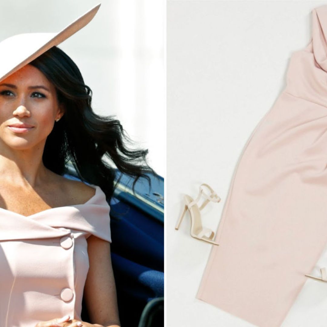 This perfect ASOS lookalike of Meghan Markle's pink Trooping the Colour dress is on sale for £20