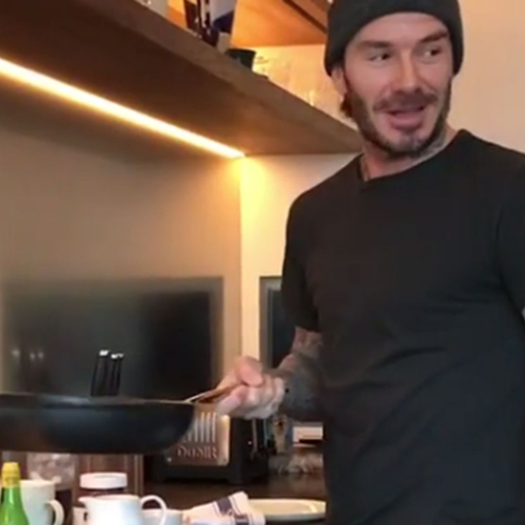 David Beckham makes pancakes for the family: watch