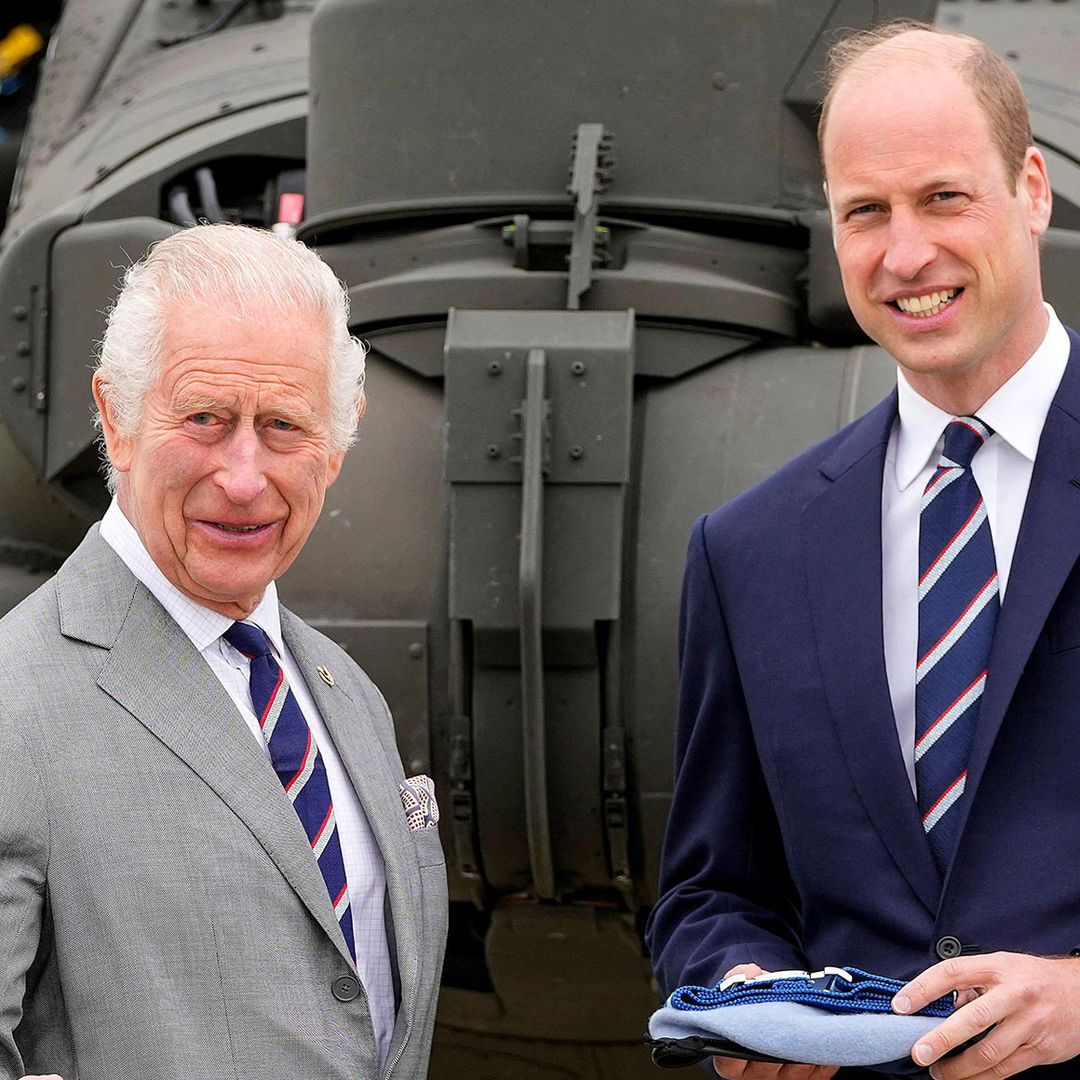 King Charles praises son Prince William as a 'very good pilot' as he hands over military role - best photos
