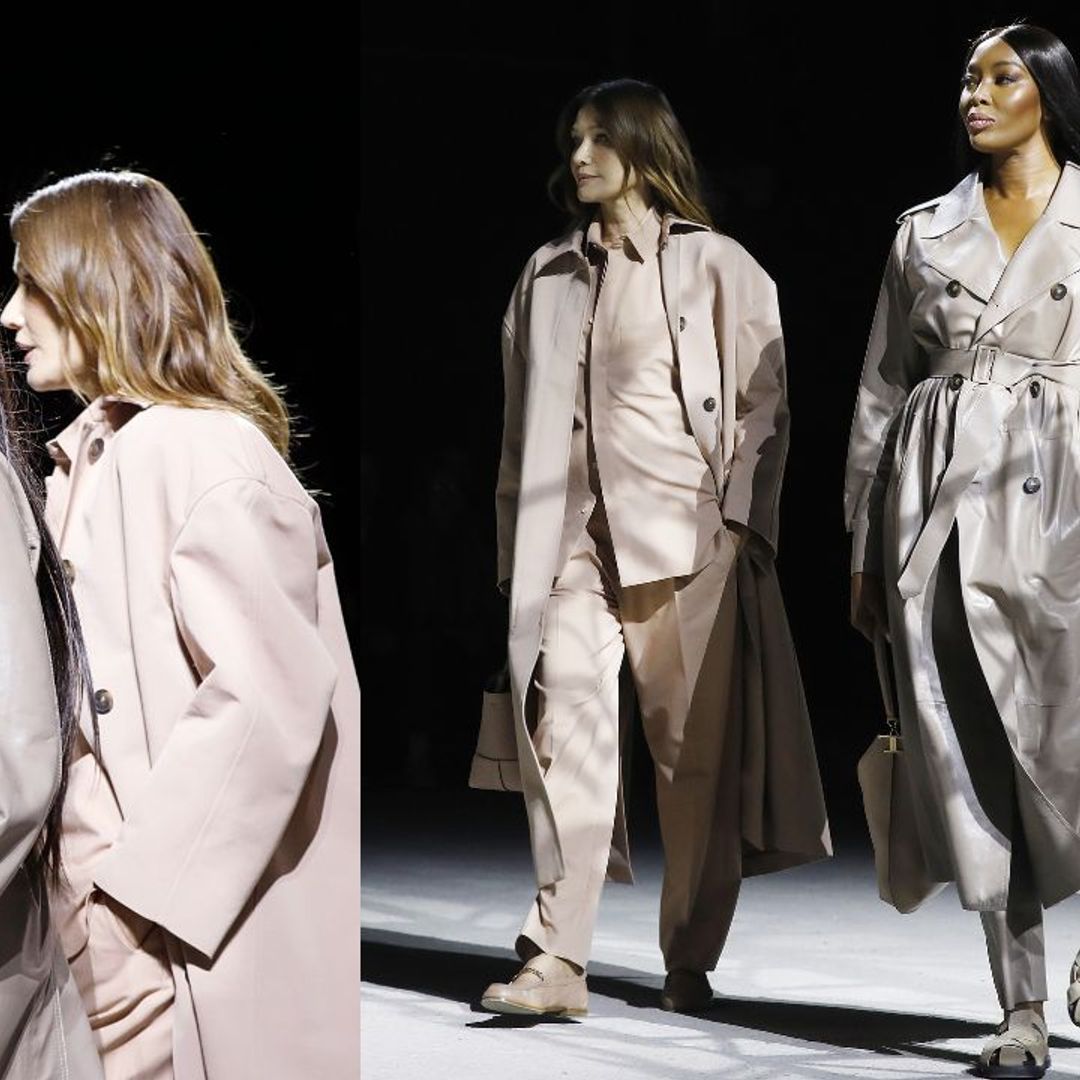 Naomi Campbell and Carla Bruni stun on the catwalk for TOD's during Milan Fashion Week