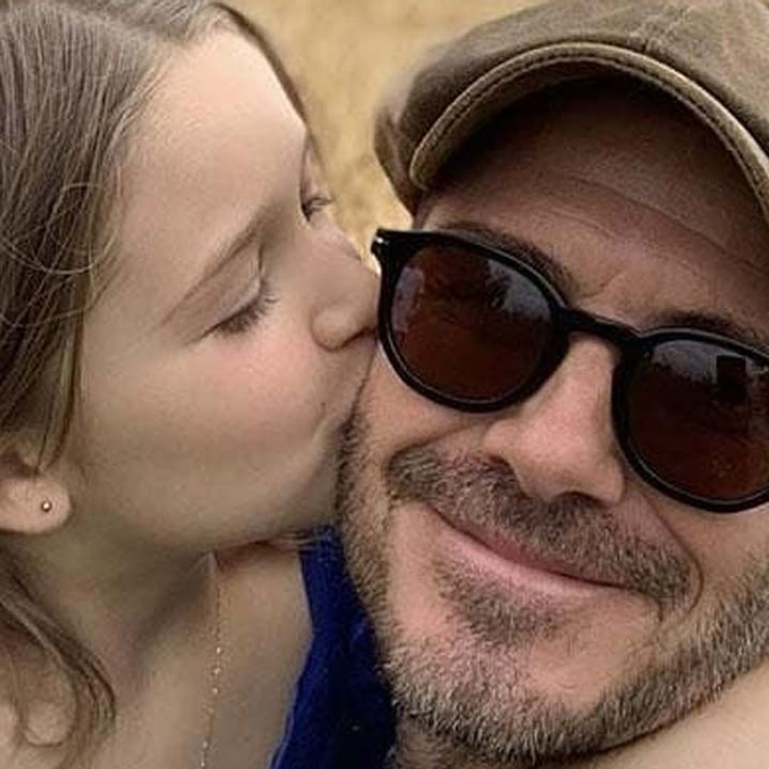 Harper Seven and David Beckham are the sweetest duo in glowing holiday snap