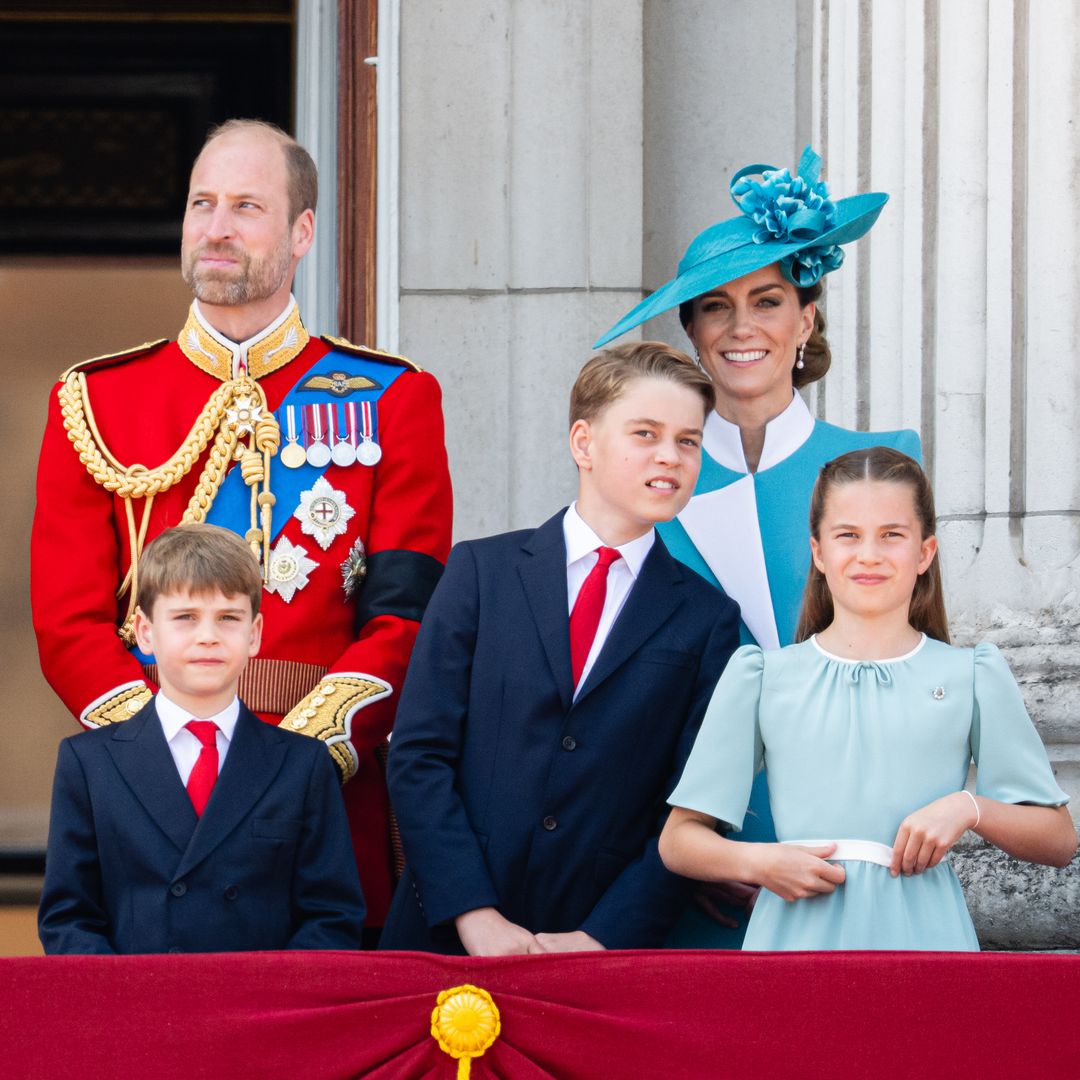 Prince William and Princess Kate pose for family photo at Kensington Palace home