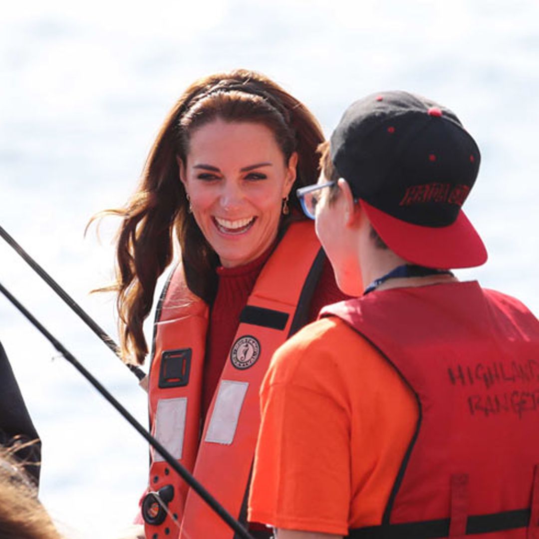 Duchess Kate bravely handles enormous crab on fishing trip