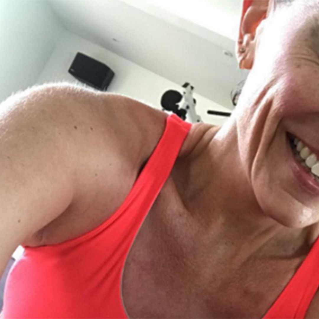 Davina McCall's abs look incredibly toned in new gym selfie – see it here!