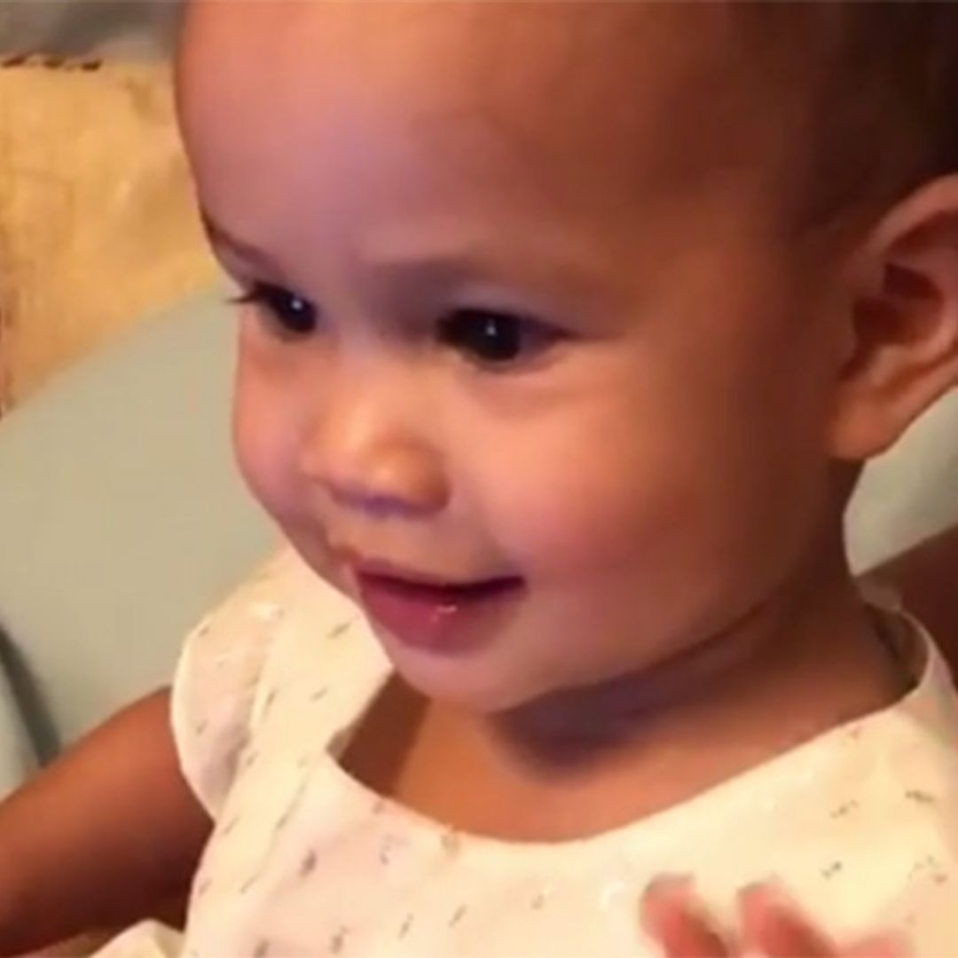 Watch John Legend and Chrissy Teigen's daughter Luna react to dad on Sesame Street