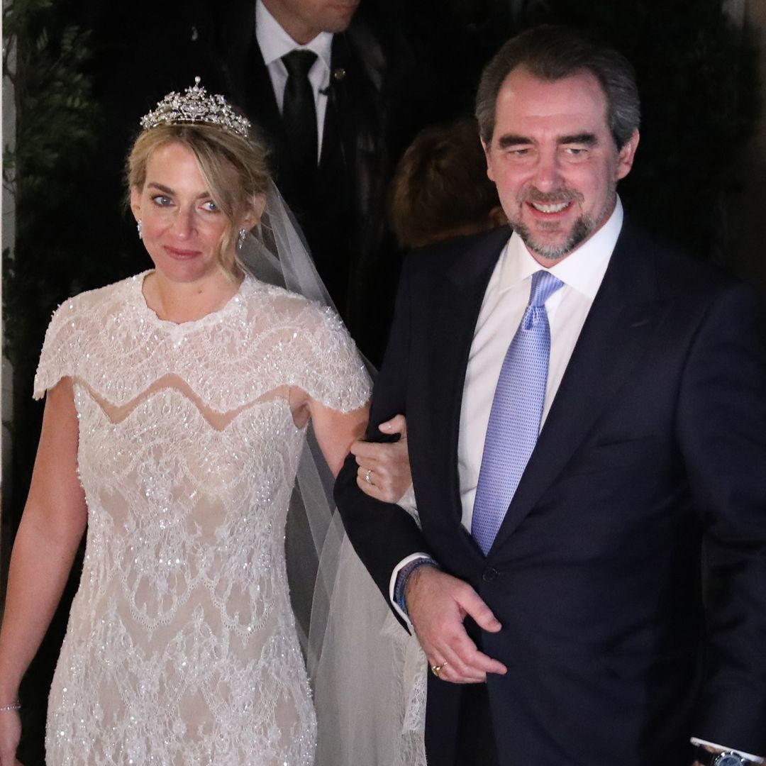 Royal bride surprises in embellished gown featuring see-through detail