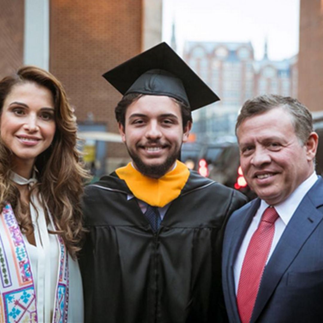 Queen Rania's joy as her son Prince Hussein graduates
