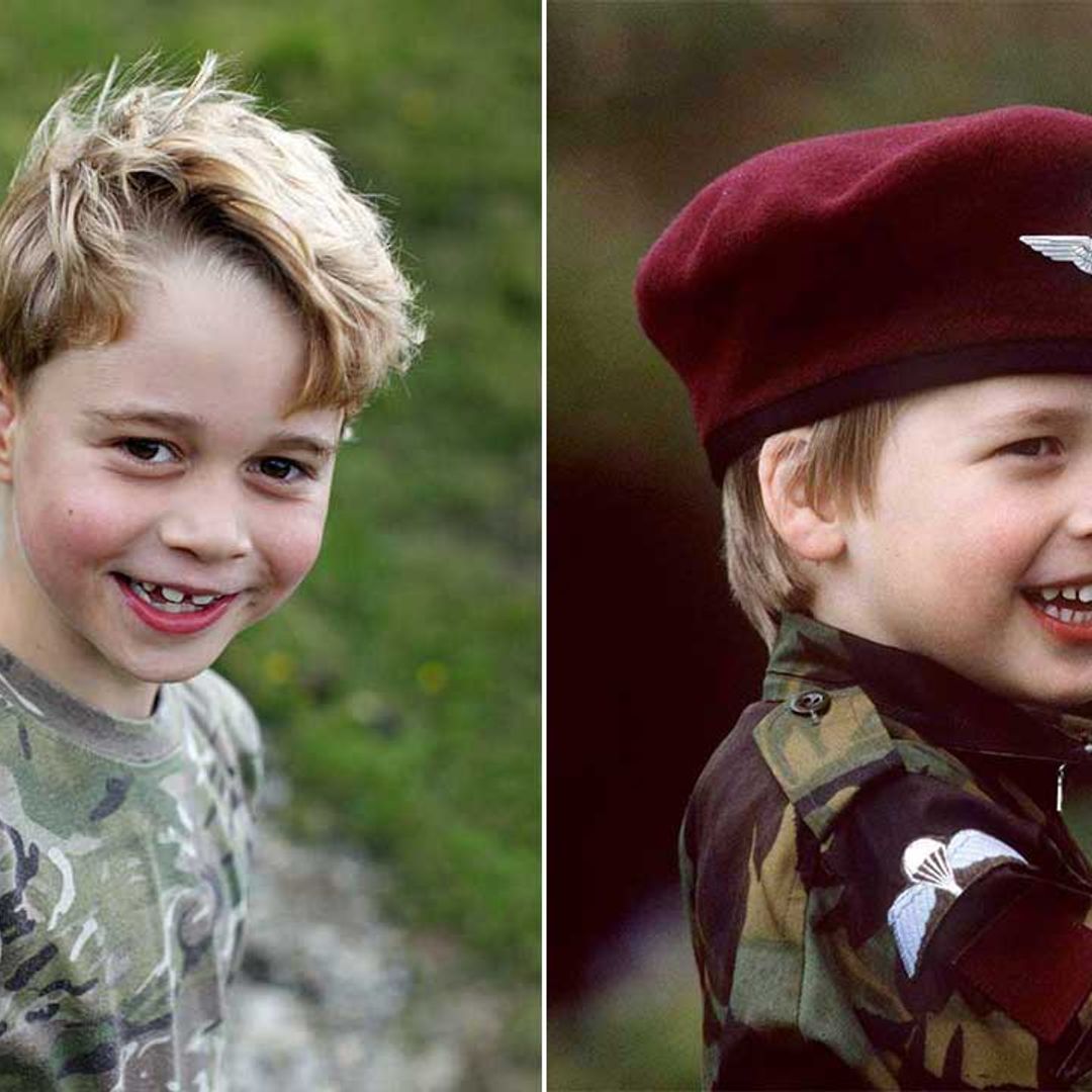 Prince George twins with dad William in camouflage print on seventh birthday