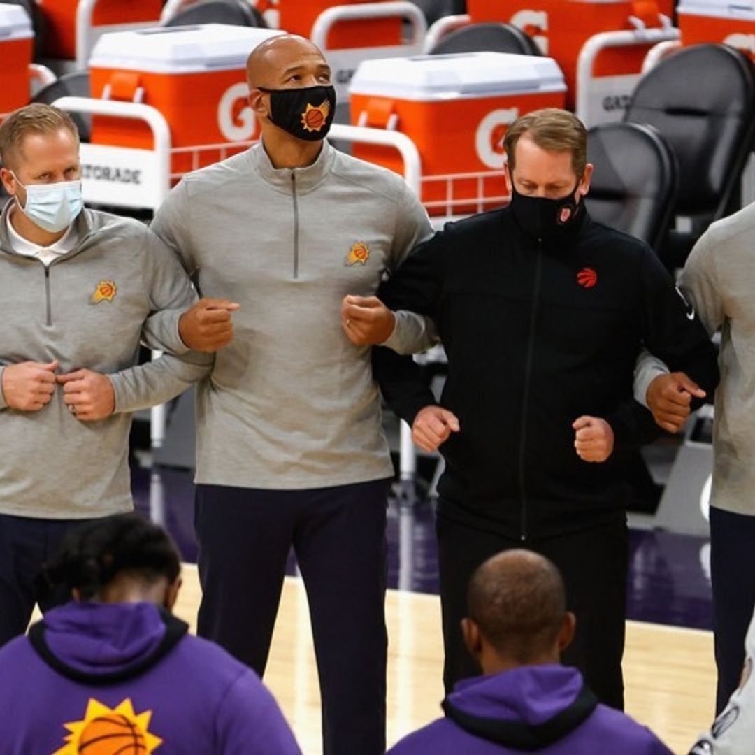 Toronto Raptors and Phoenix Suns make a show of solidarity after violence at the U.S. Capitol building