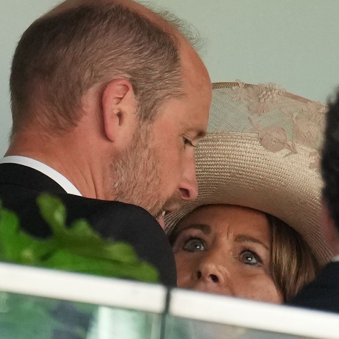 Prince William and Carole Middleton's intimate hug at Ascot