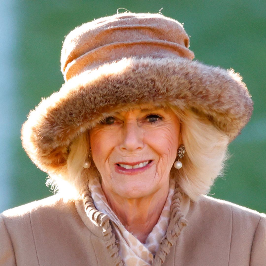 Queen Consort Camilla dons sparkling festive accessory for royal Christmas gathering