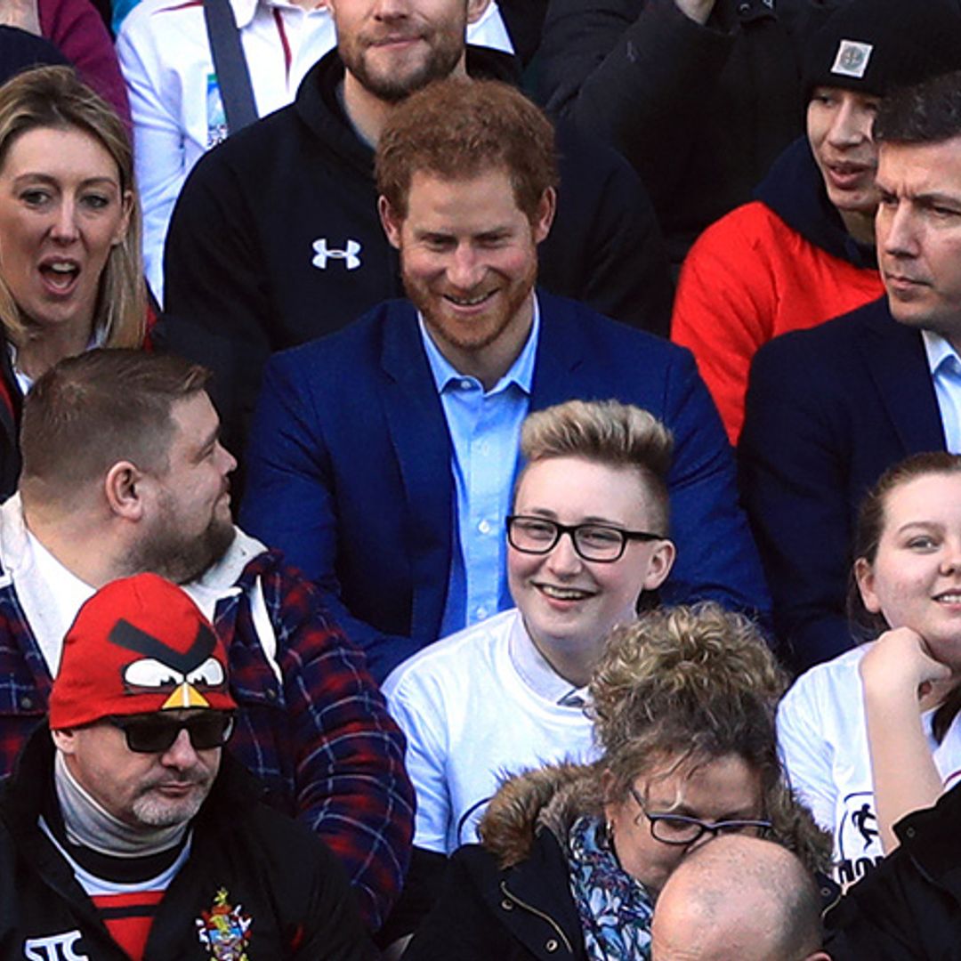 Prince Harry surprises rugby fans at England training