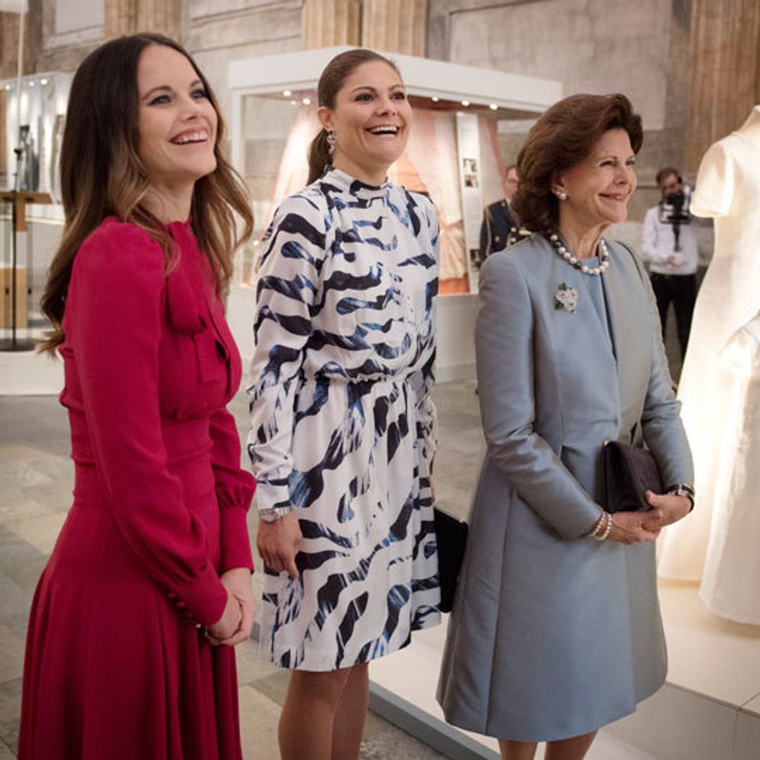 Queen Silvia, Crown Princess Victoria and Princess Sofia remember their royal weddings at new exhibit