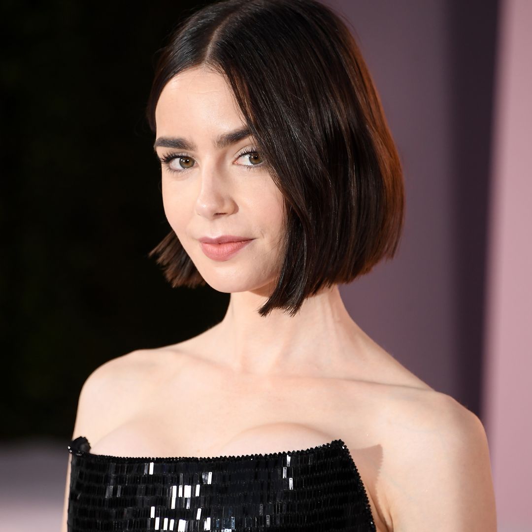 Lily Collins goes method in sparkles for Emily In Paris premiere