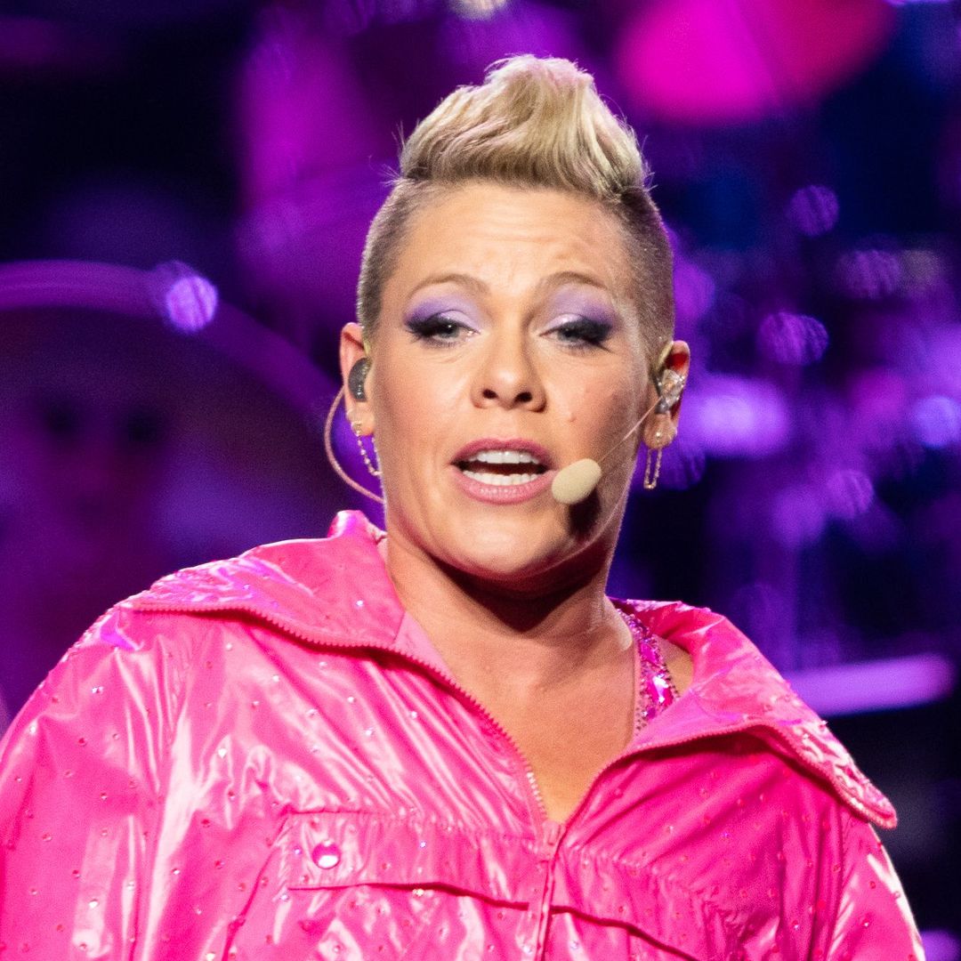 Pink stuns in glam sequined bodysuit after family health challenges