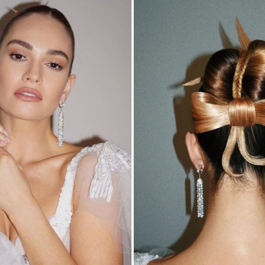 Lily James' latest hairstyle is the ultimate party season updo