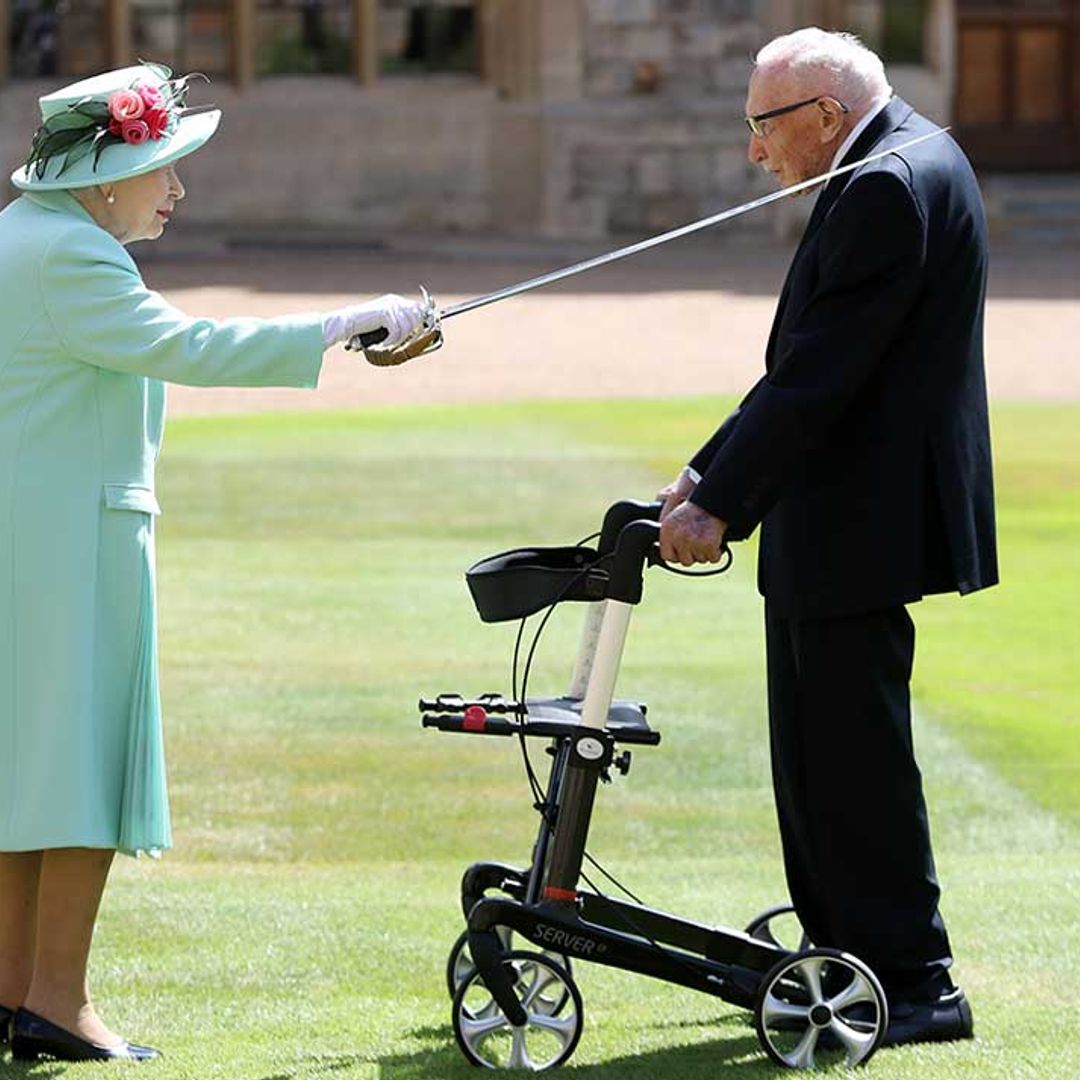 The Queen knights Captain Tom in first appearance following Princess Beatrice's royal wedding – best photos