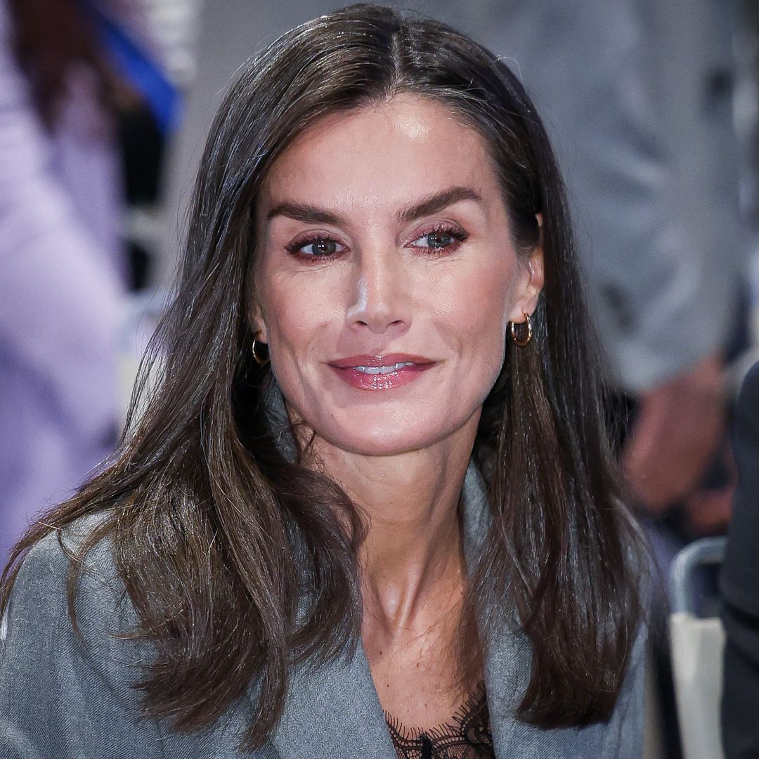 Queen Letizia's suit and lace top combo was so unexpected