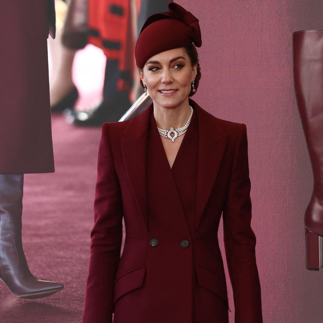 Princess Kate's burgundy leather boots are bang on trend