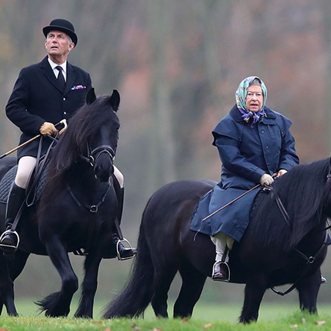 The Queen goes horse riding as Kate Middleton gives birth to baby boy