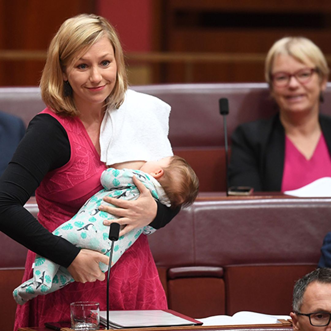 Australian politician Larissa Waters breastfeeds baby daughter in parliament