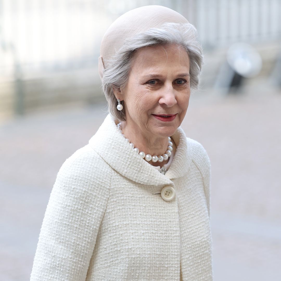The Duchess of Gloucester curtsies to King Charles during family reunion