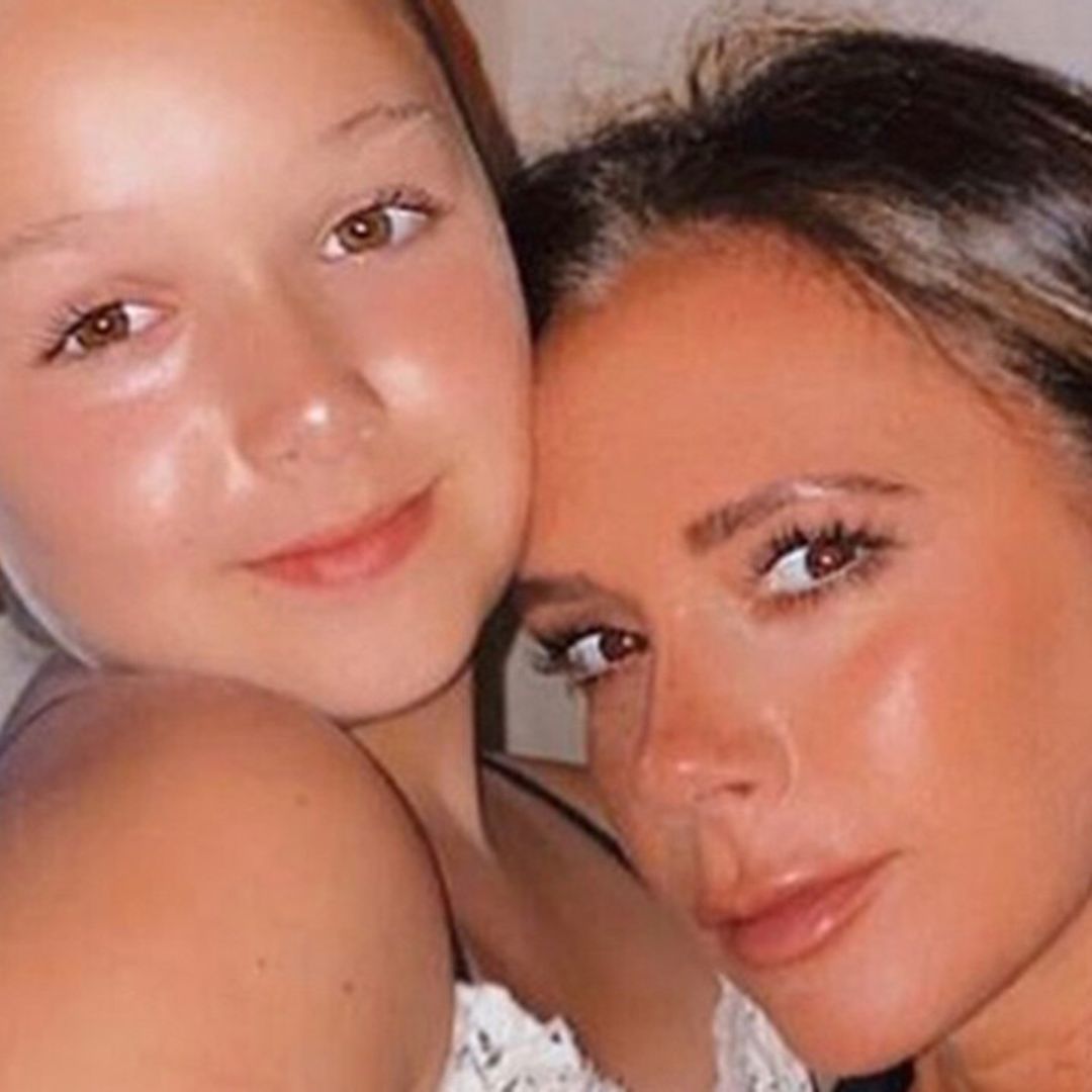 Harper Beckham looks adorable in polka dots alongside lookalike mum Victoria