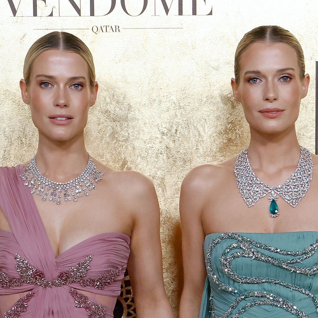 Spencer twins dazzle in corset gowns and dripping diamonds