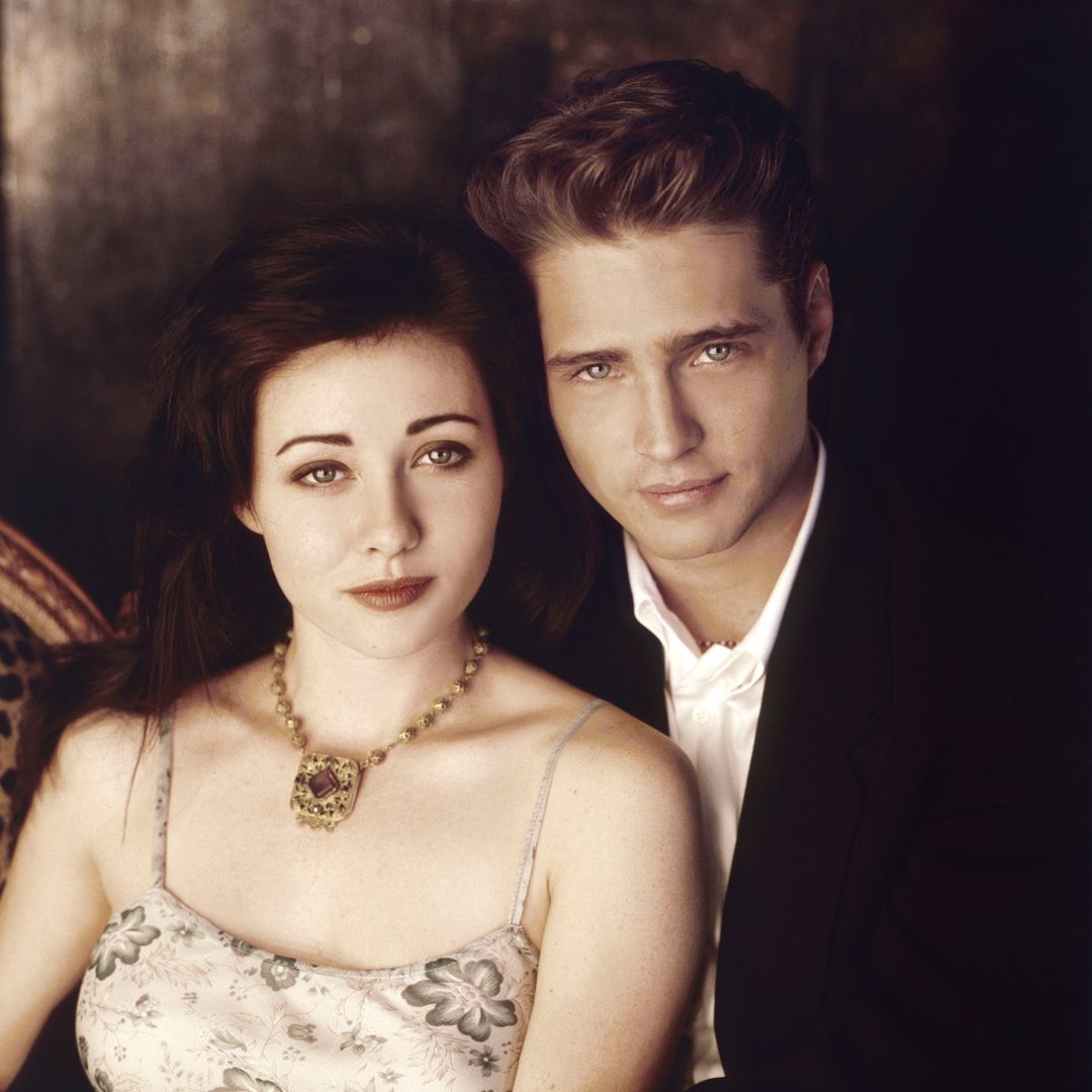 Actors Shannen Doherty and Jason Priestly, Los Angeles, California, October 1993.